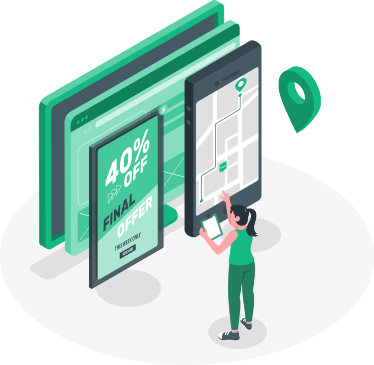 検索ページやマップ上に、誰でも簡単にWeb広告ができる。